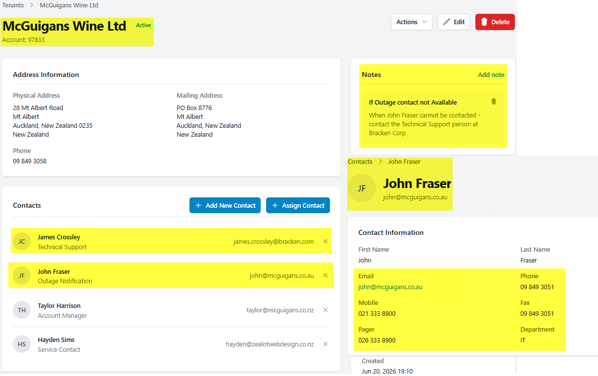 Manage your customer contacts