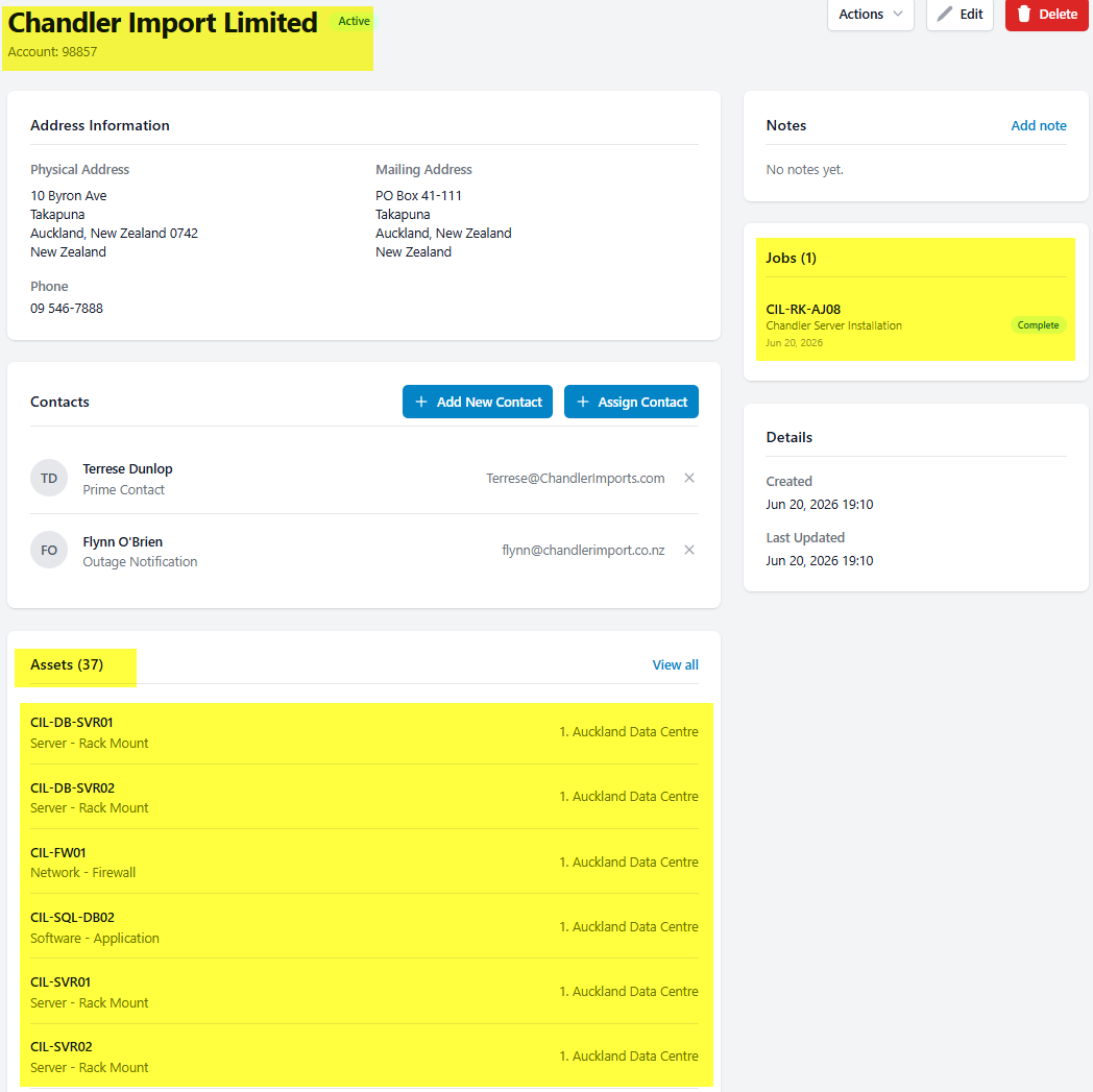 View all items owned by a customer