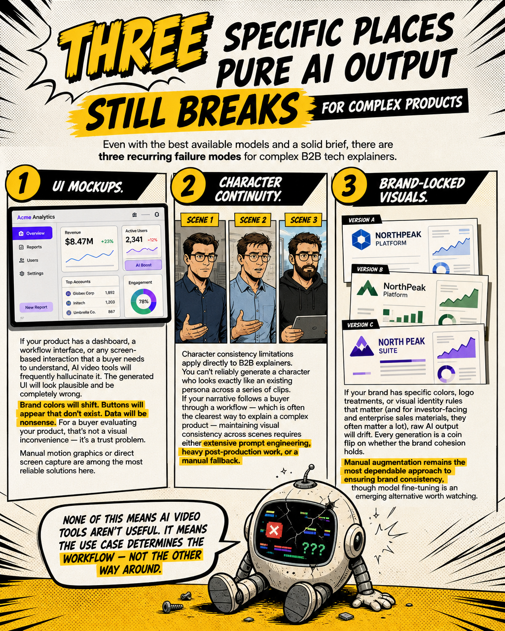 Three Ways Pure AI Output Breaks