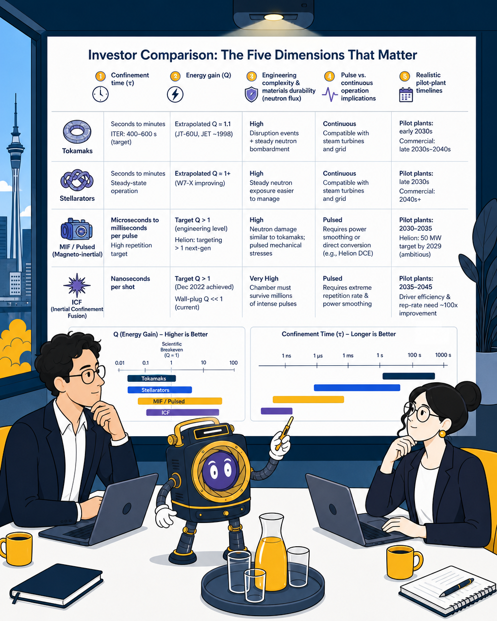 Four Fusion Confinement Technologies: An Investor's Field Guide