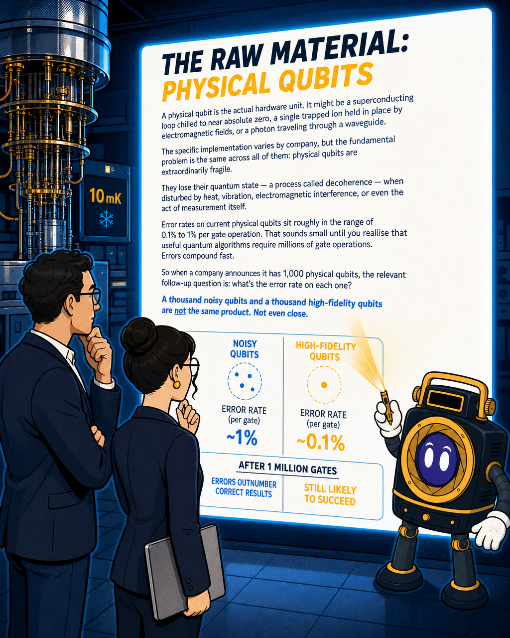 Physical Qubits: Fragile Raw Hardware