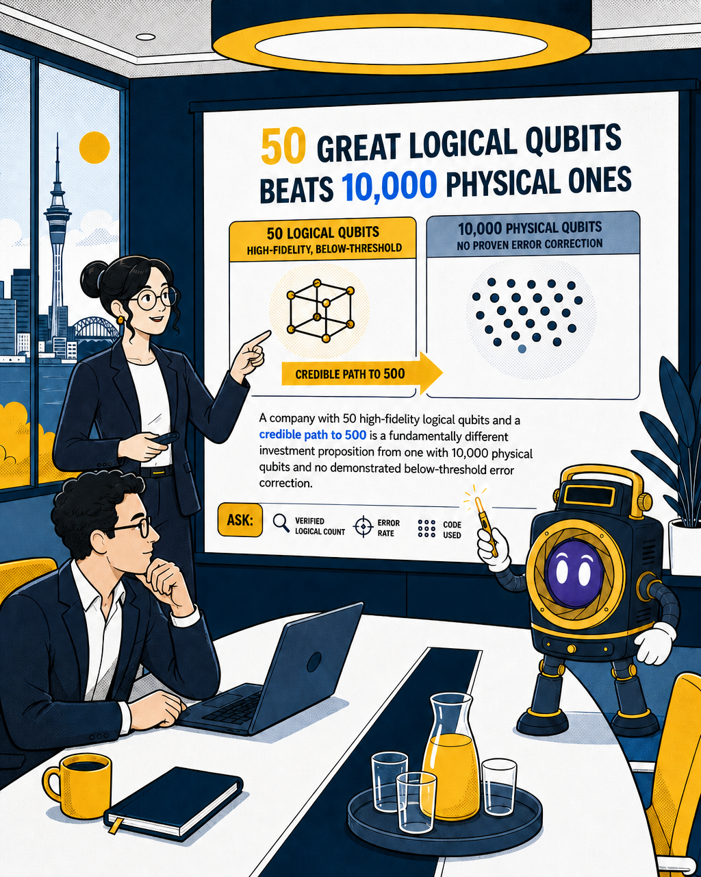 50 great logical qubits beats 10,000 physical ones