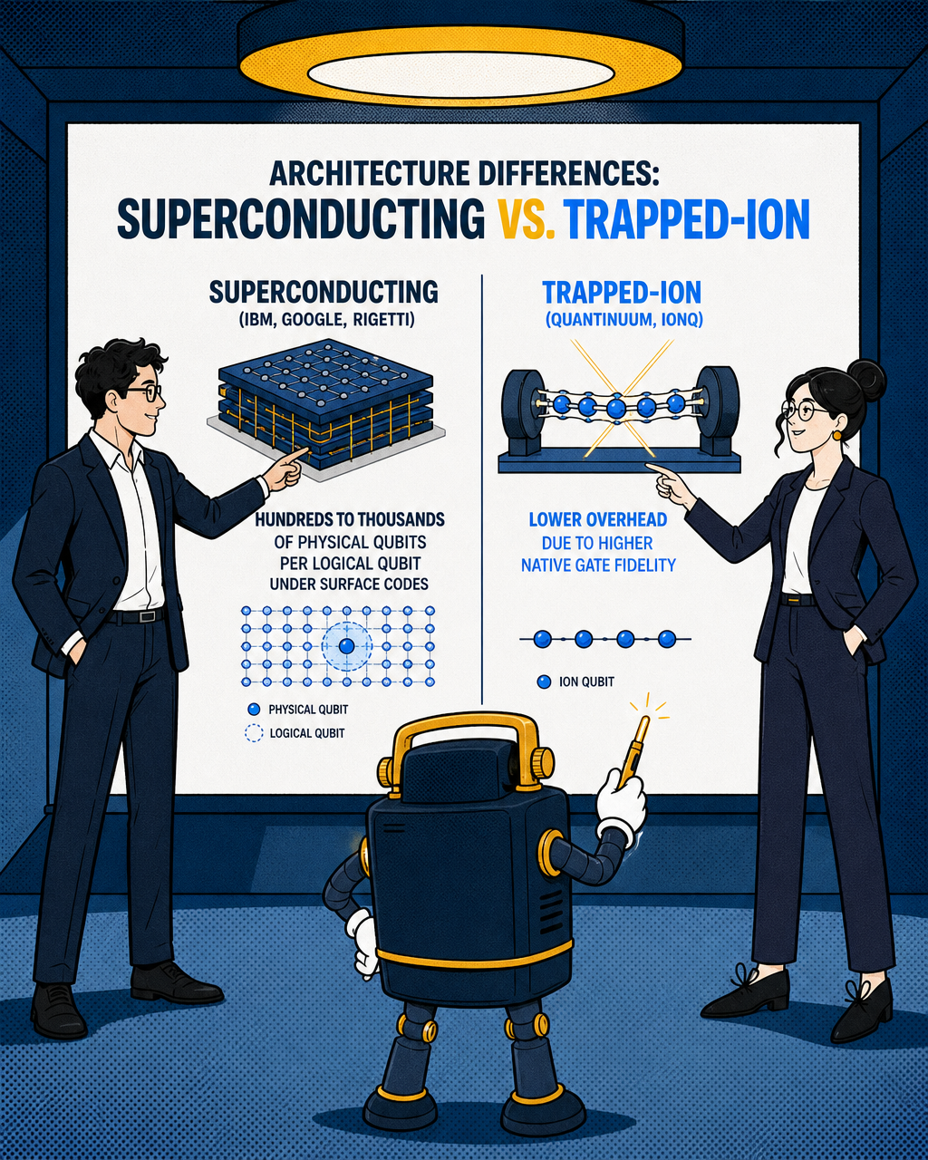 Architecture differences: superconducting vs. trapped-ion