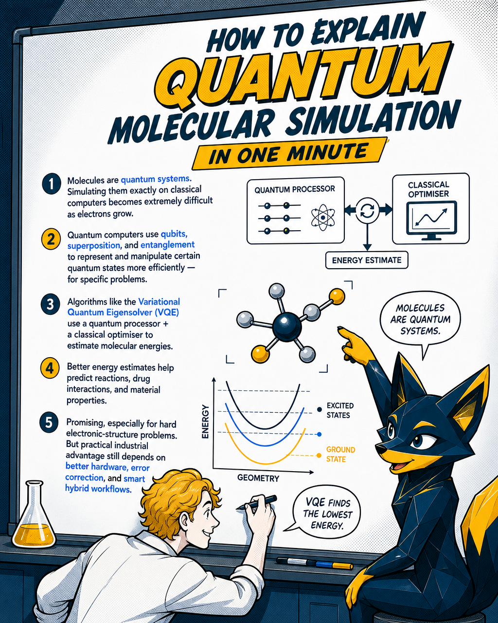 How to explain quantum molecular simulation in one minute