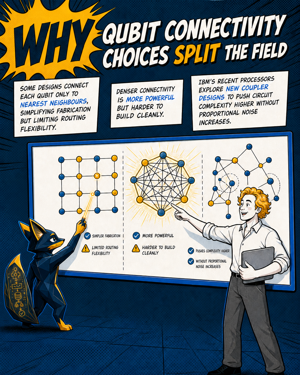 Why qubit connectivity choices split the field